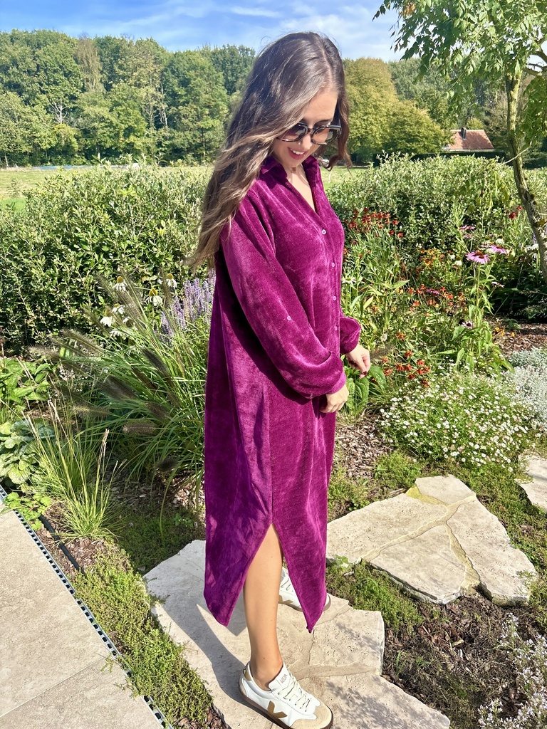 Nomi Soft Waffle Dress Berry
