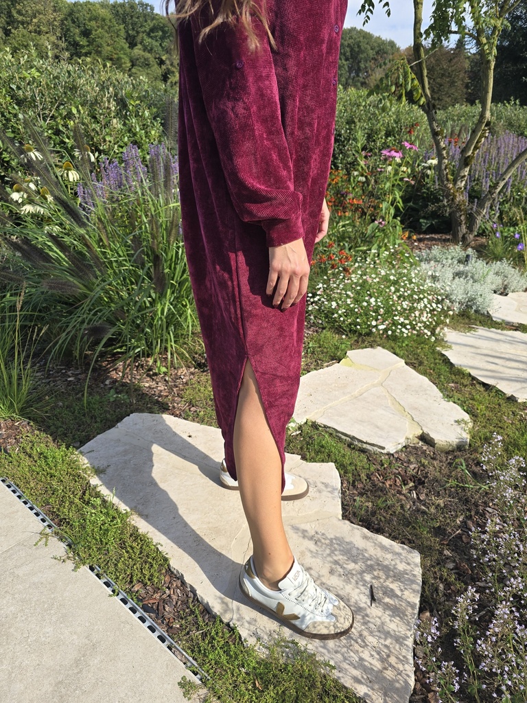 Nomi Soft Waffle Dress Burgundy