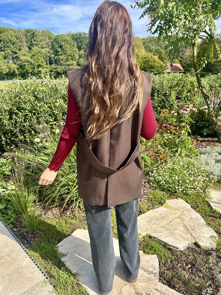 Open Back Vest Chocolat