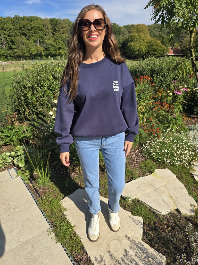Sweater Happy Place Navy