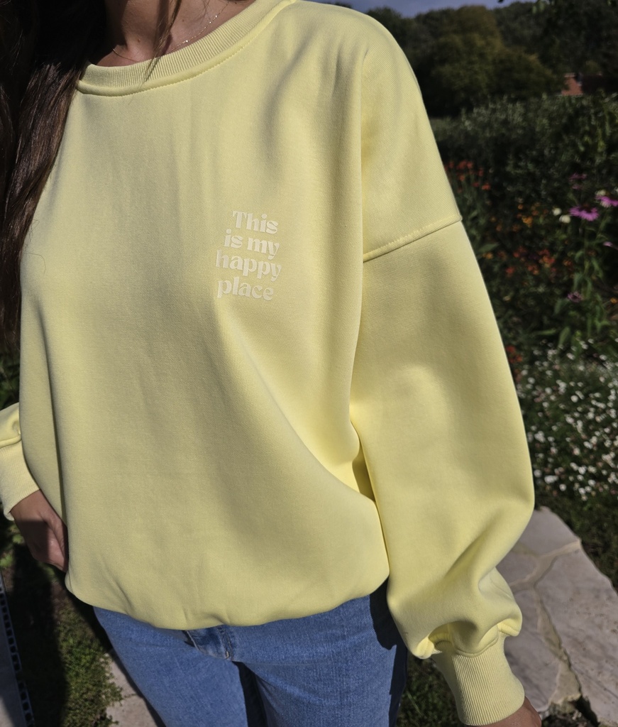 Sweater Happy Place Yellow
