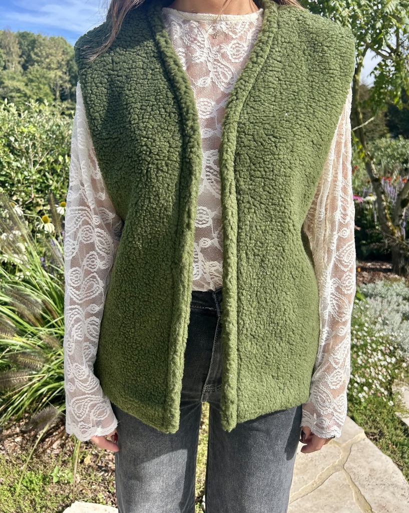 Teddy Vest Max Khaki
