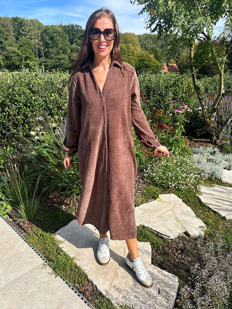 Nomi Soft Waffle Dress Chocolate