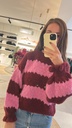 Striped Knit Burgundy/Pink