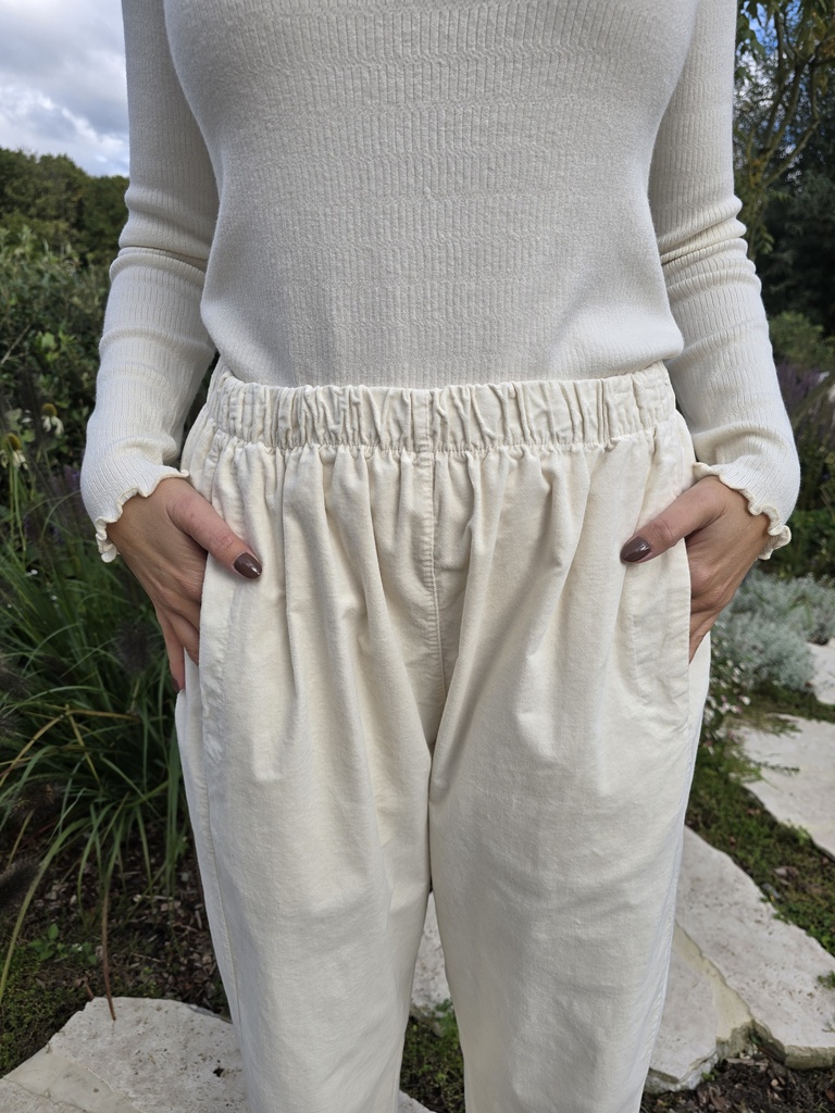 Velvet Barrel Pants Offwhite