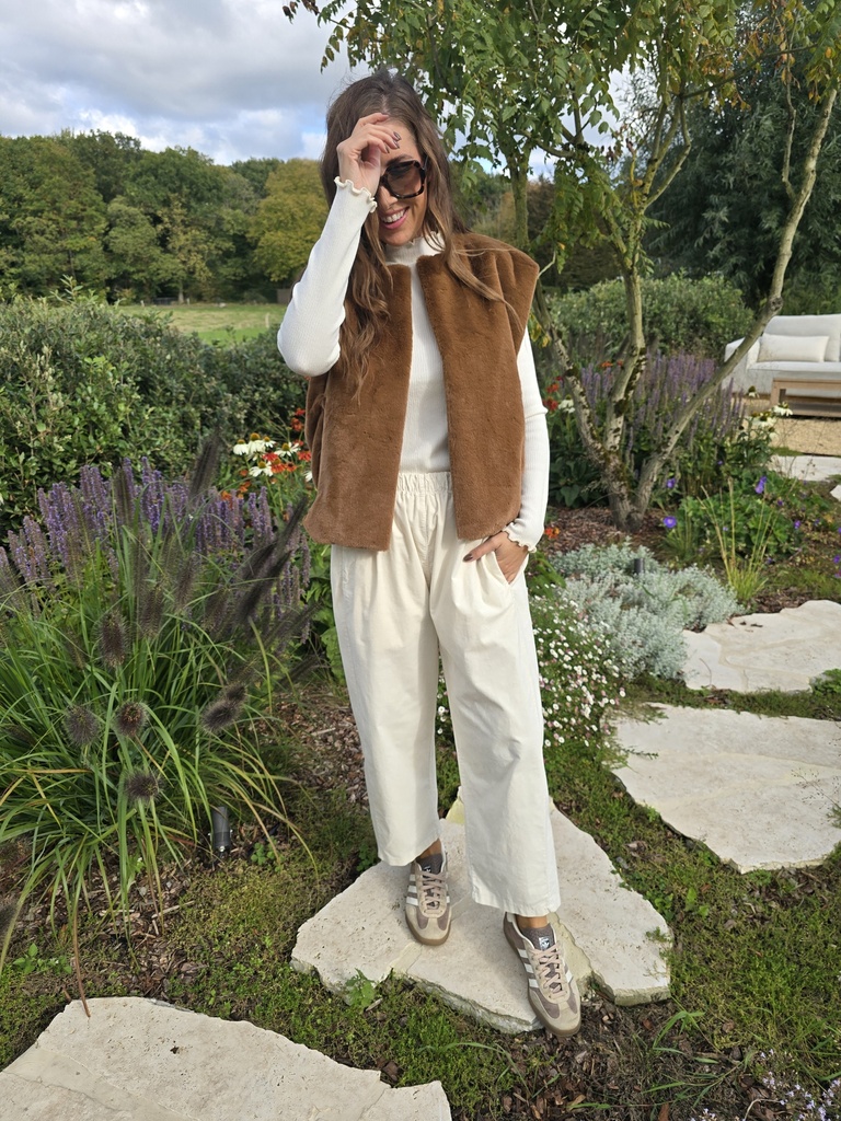 Velvet Barrel Pants Offwhite