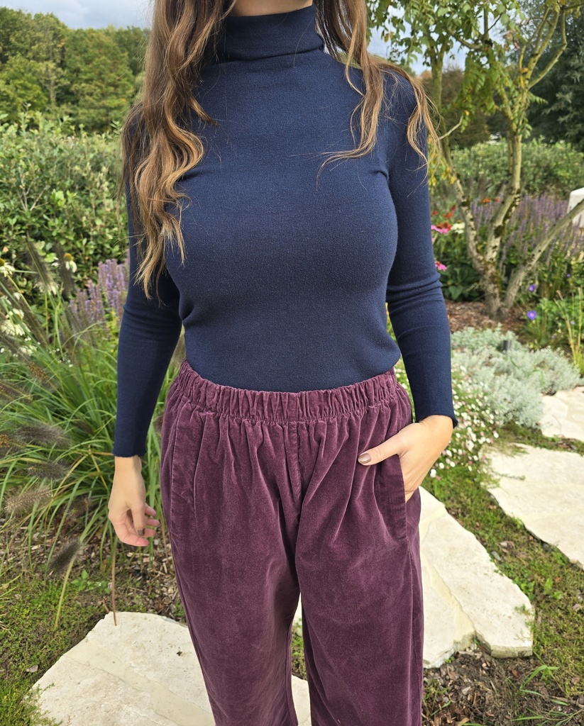 Velvet Barrel Pants Grape