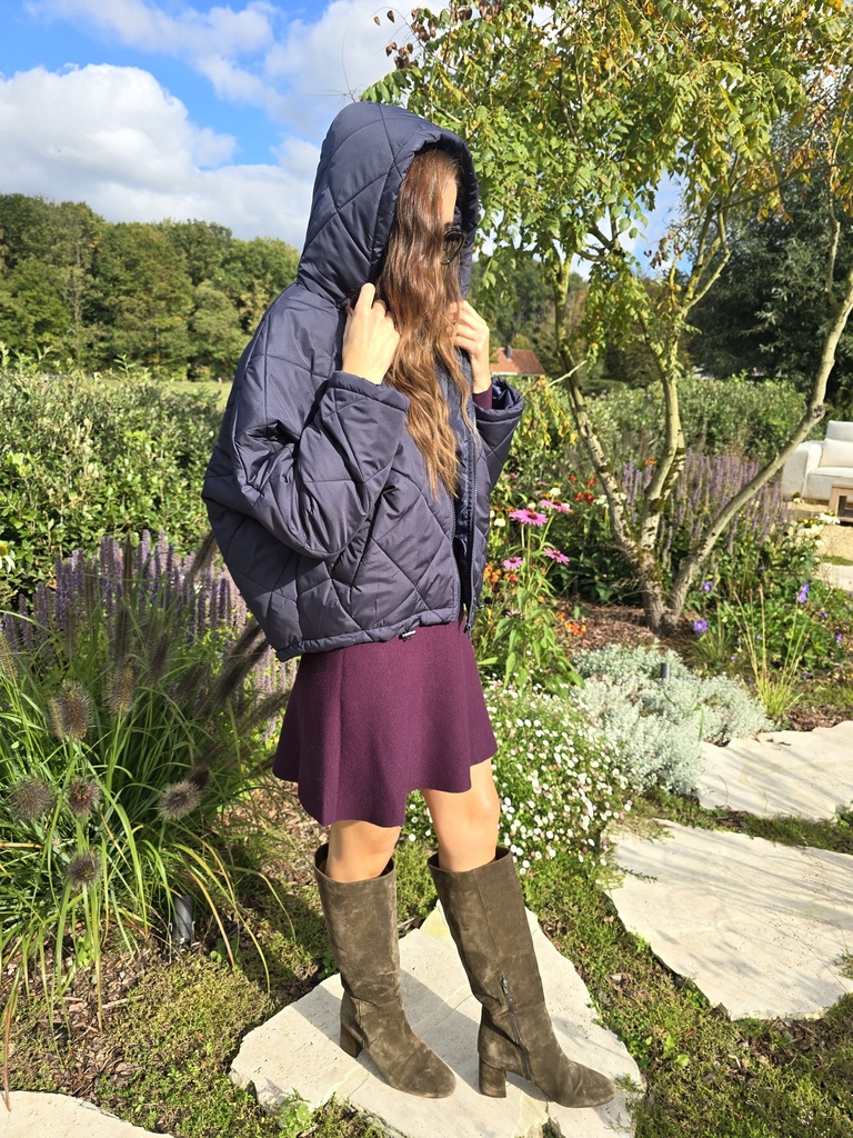 Short Padded Coat Navy