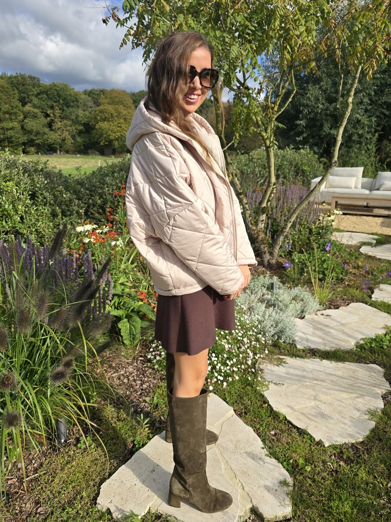 Short Padded Coat Beige