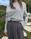 Balloon Cropped Shirt Grey