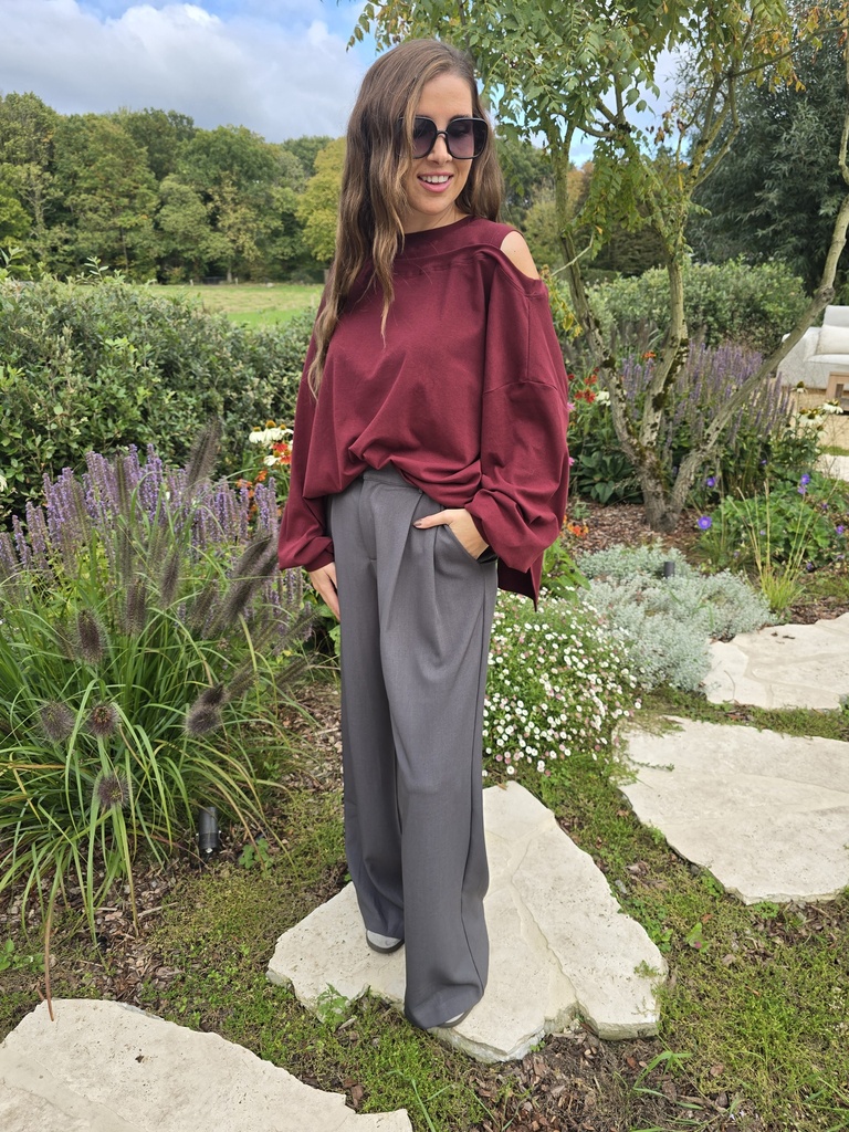 Cutout Shirt Burgundy