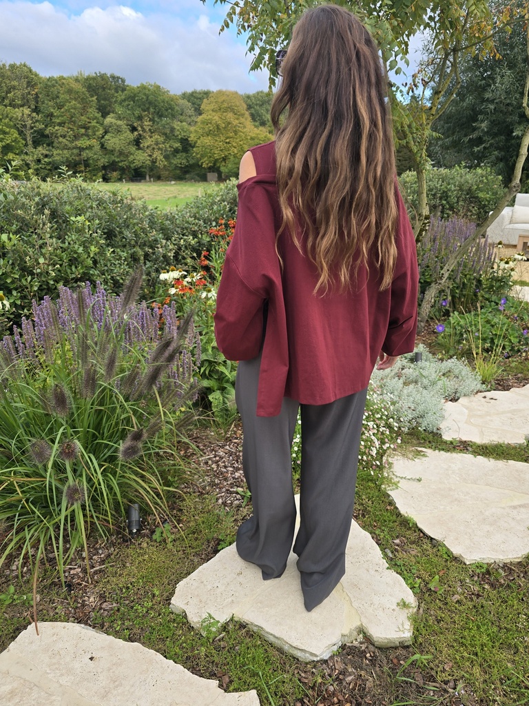 Cutout Shirt Burgundy