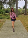 Striped Knit Annie Burgundy/Pink