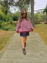 Striped Knit Annie Burgundy/Pink