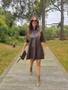 Faux Leather Dress Milla Chocolate