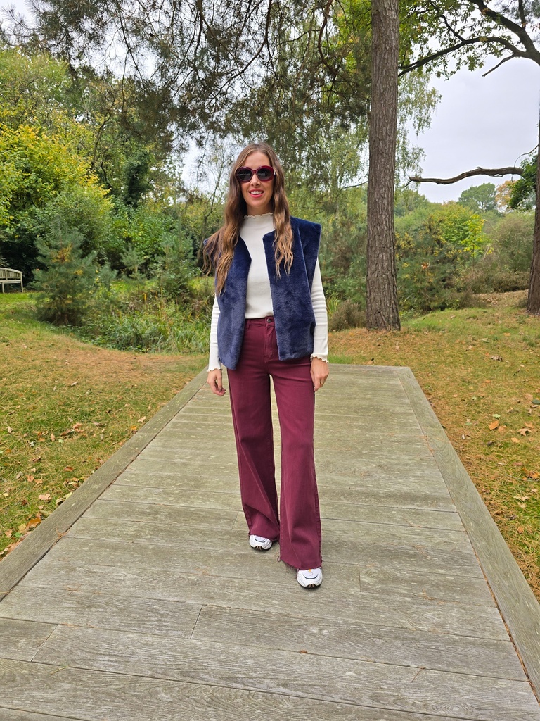 Wide Leg Jeans Burgundy