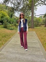 Wide Leg Jeans Burgundy