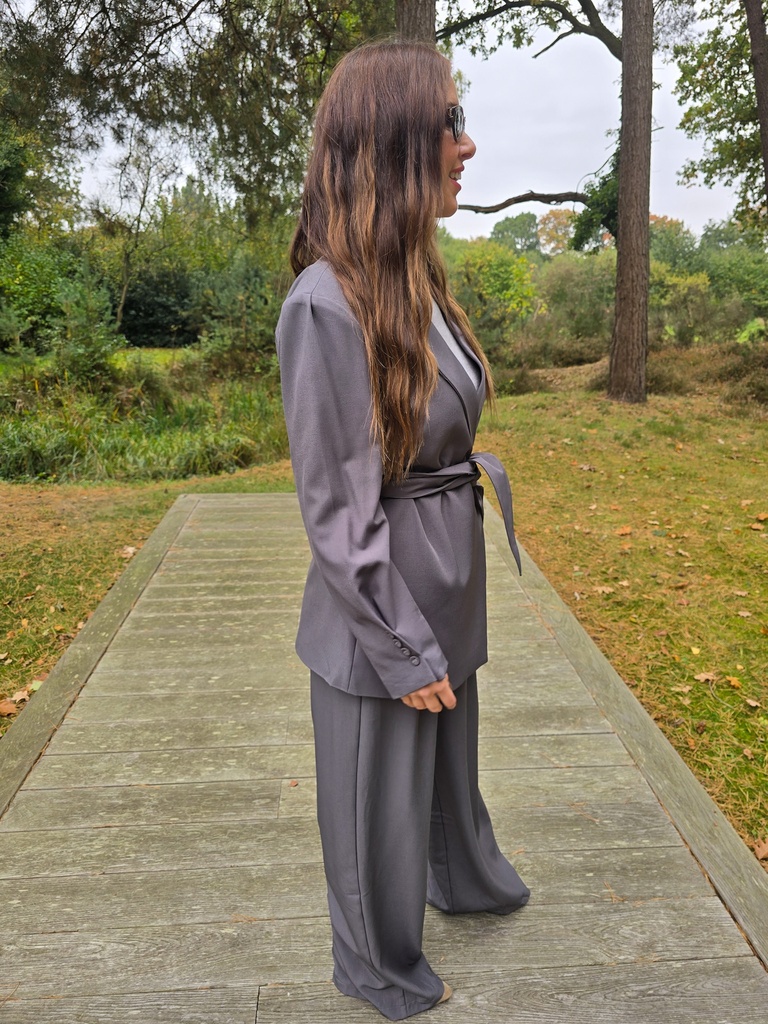 Blazer With Belt Marie Grey