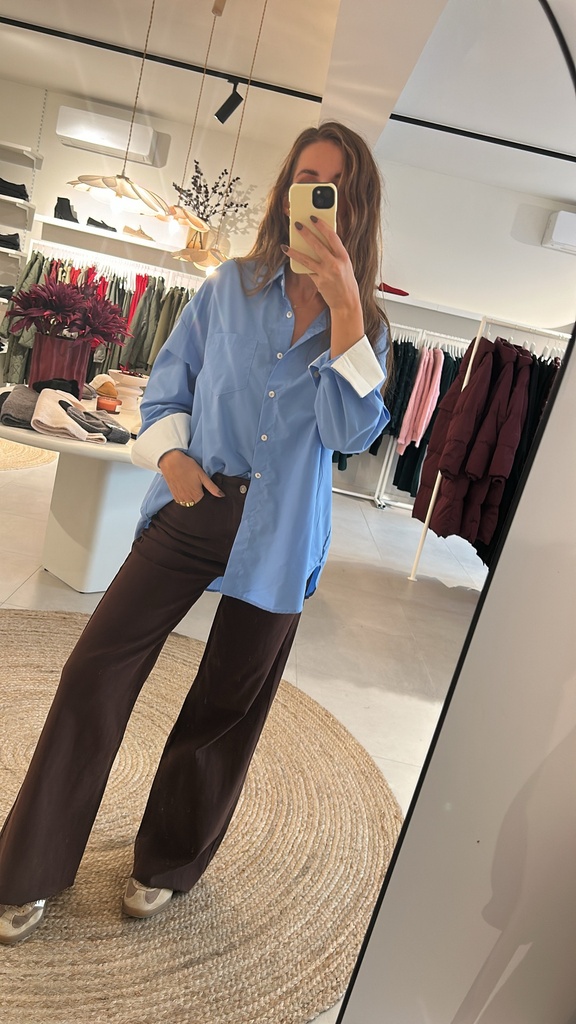 Wide Leg Jeans Brown Raffle