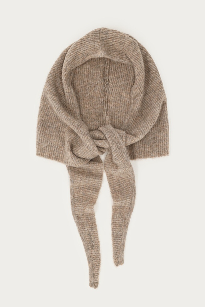 MY Hooded Scarf Beige