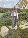 Hazel Stripes Scarf Grey/Burgundy