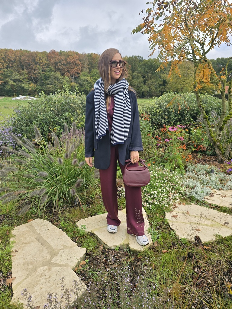 Hazel Stripes Scarf Navy/Grey