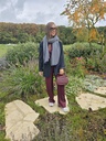 Hazel Stripes Scarf Navy/Grey