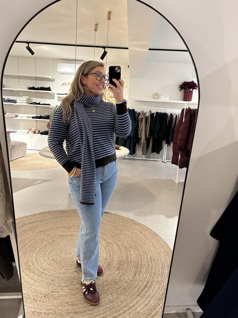 Hazel Striped Knit Brown/Blue