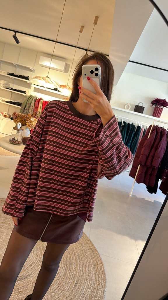 Striped Shirt Brown/Pink
