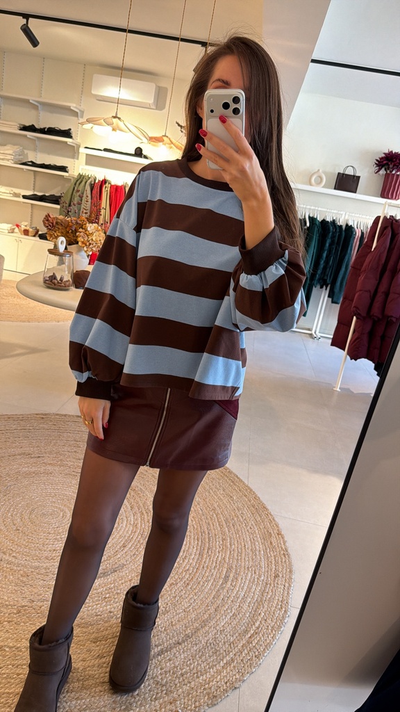 Striped Shirt Celia LS BrownBlue