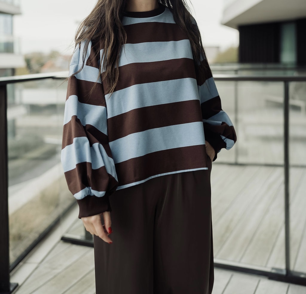 Striped Shirt Celia LS BrownBlue