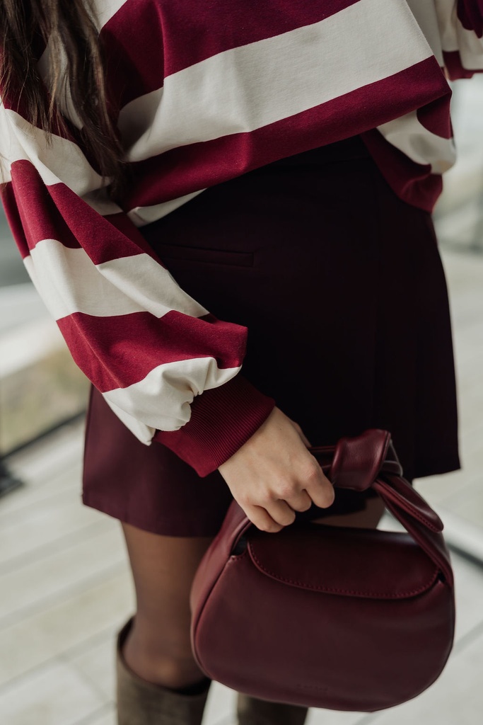 Striped Shirt Celia LS BurgundyBeige