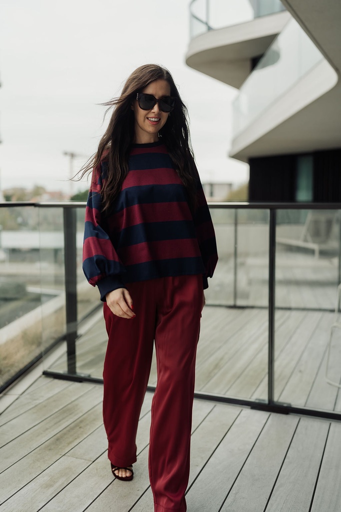 Striped Shirt Celia LS NavyBurgundy