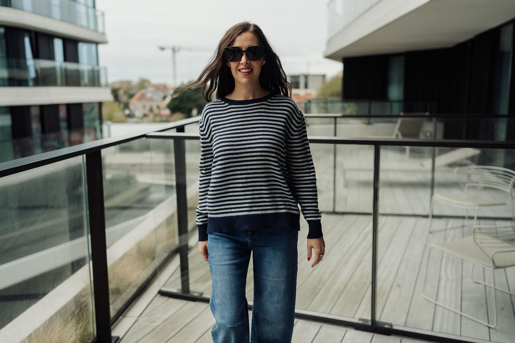 Hazel Striped Knit Navy/Grey