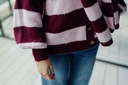 Striped Cardigan + Scarf Pink