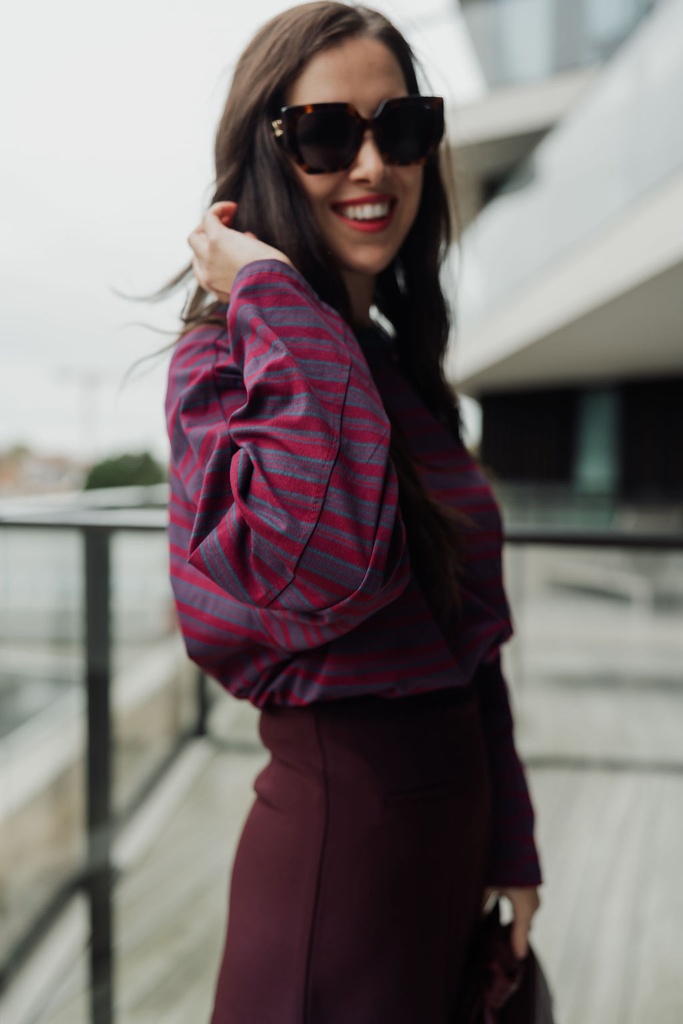 Striped Shirt Blue/Burgundy