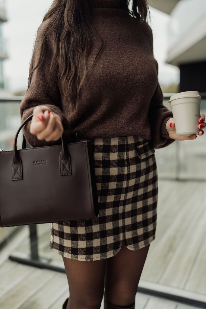 Checkered Skirt Brown/Beige