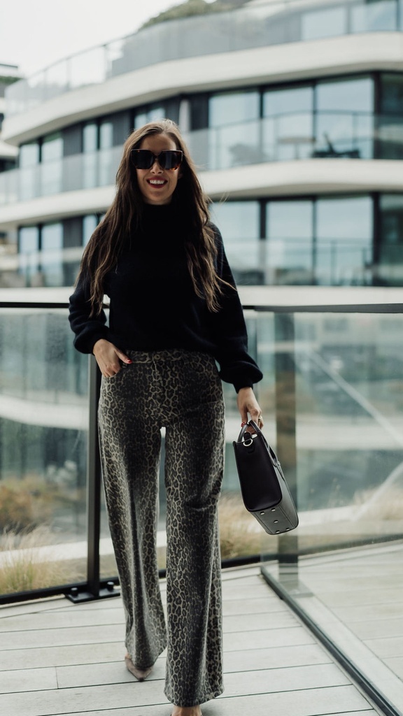 Wide leg jeans Leopard