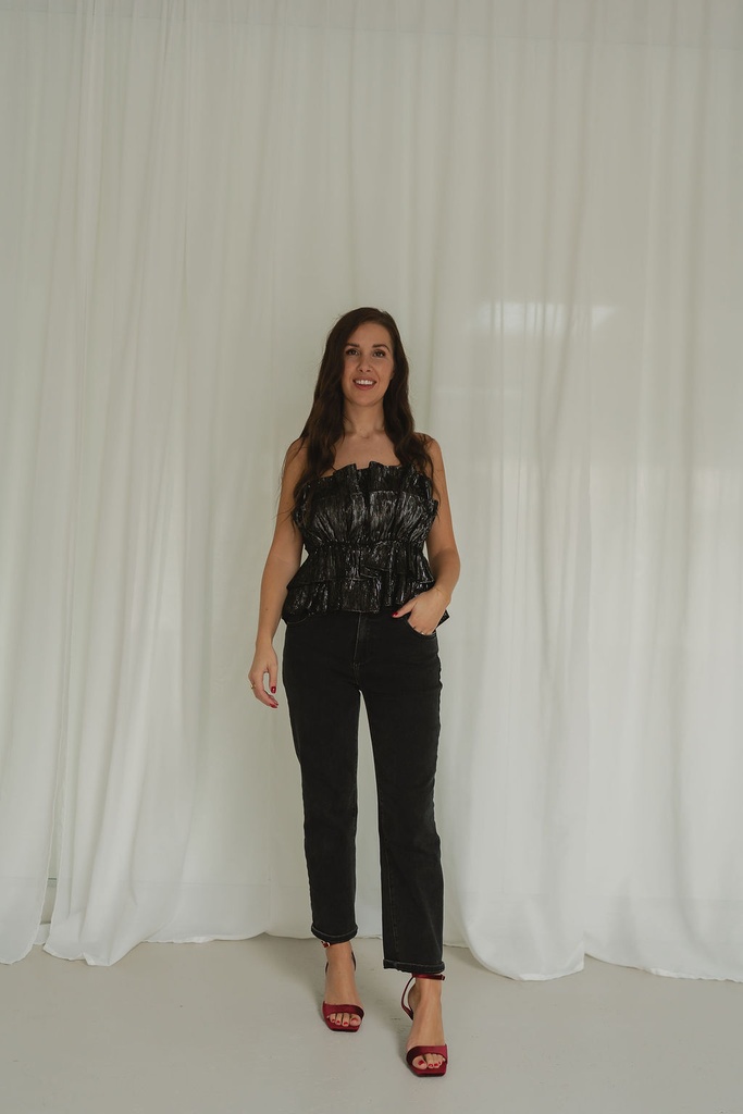 Short Top Atta Black Silver