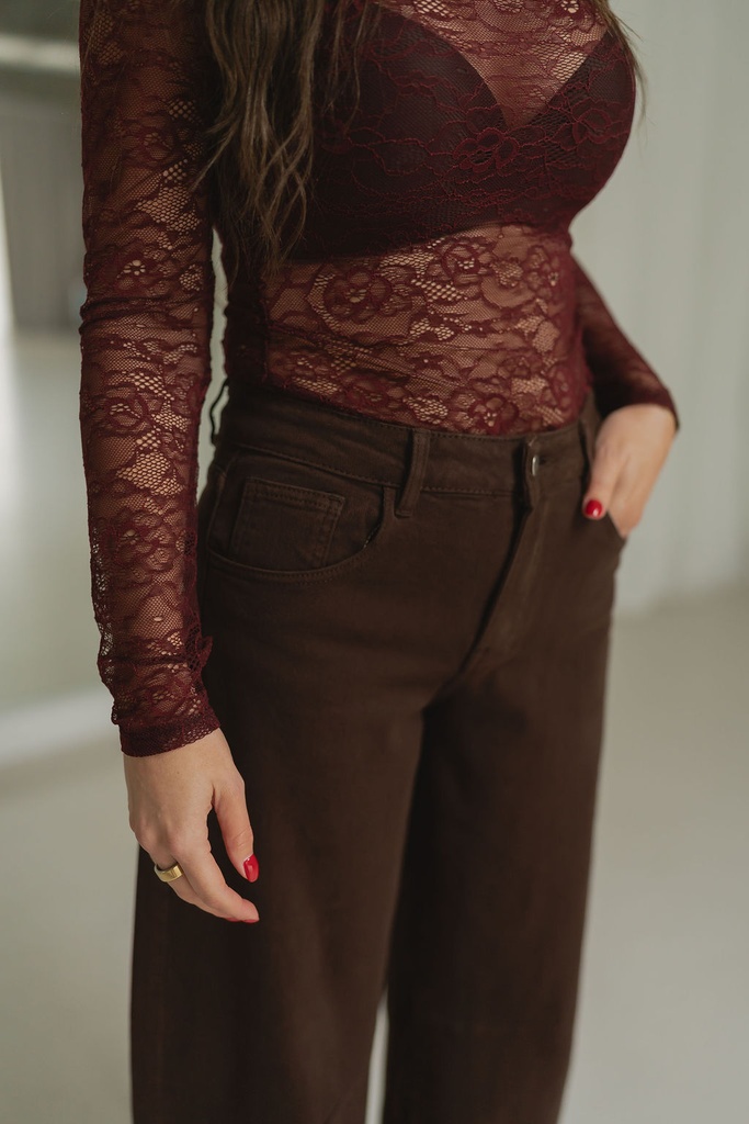 Lace Shirt Lucie Merlot