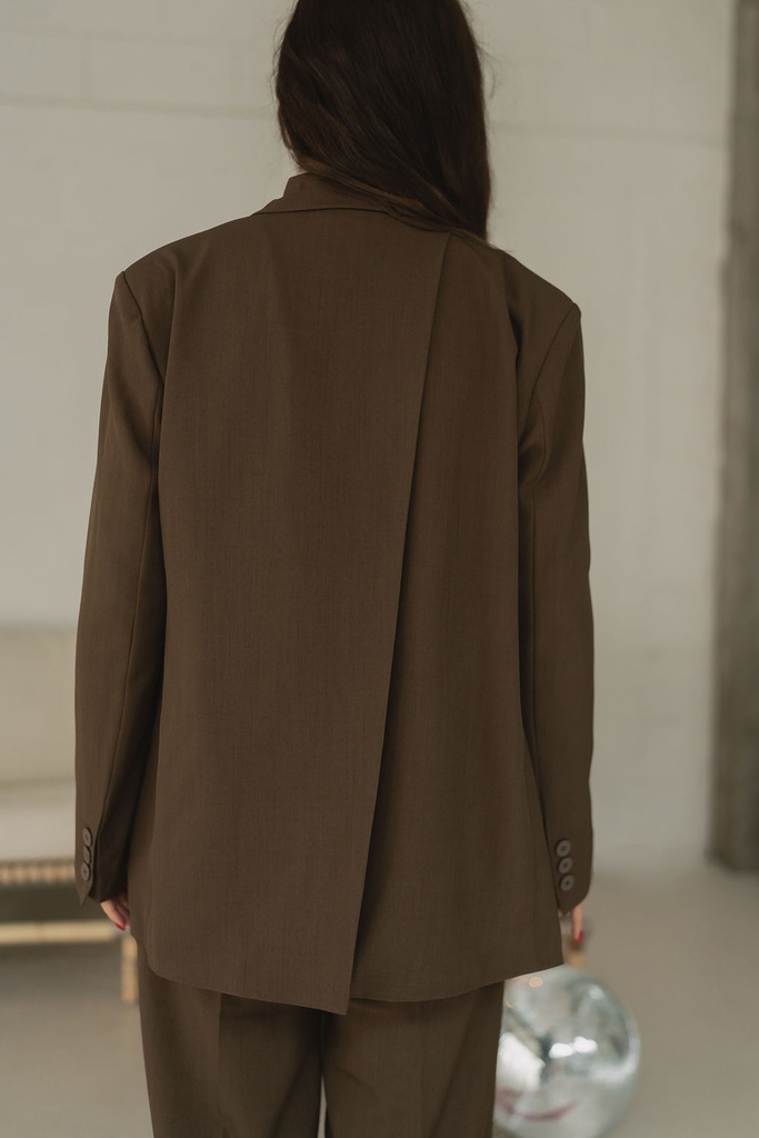 Open Back Blazer Brown