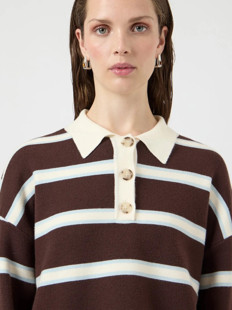 Polo Knit Isabel Chocolate Brown