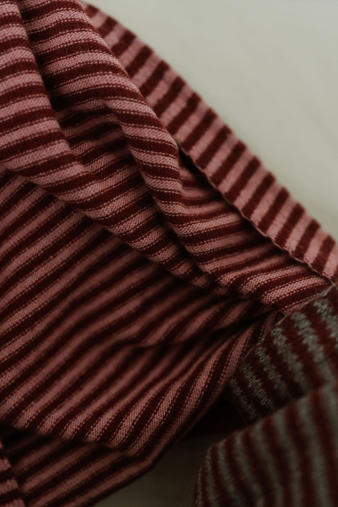 Striped Long Scarf Burgundy/Pink
