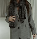Striped Long Scarf Navy/Grey
