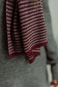Striped Long Scarf Burgundy/Grey