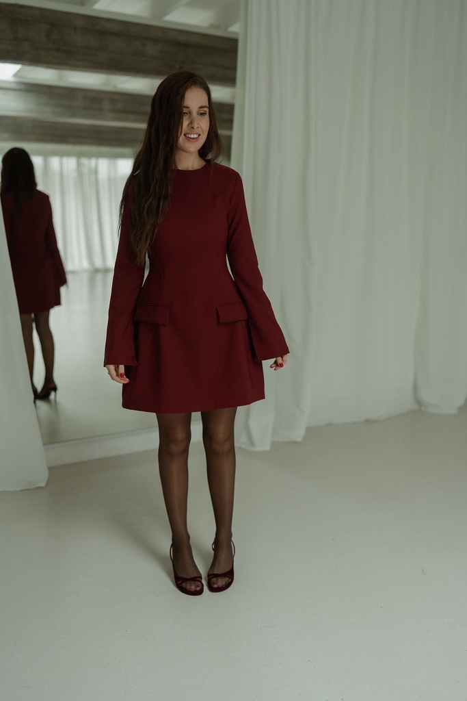 Dress Cinched Burgundy