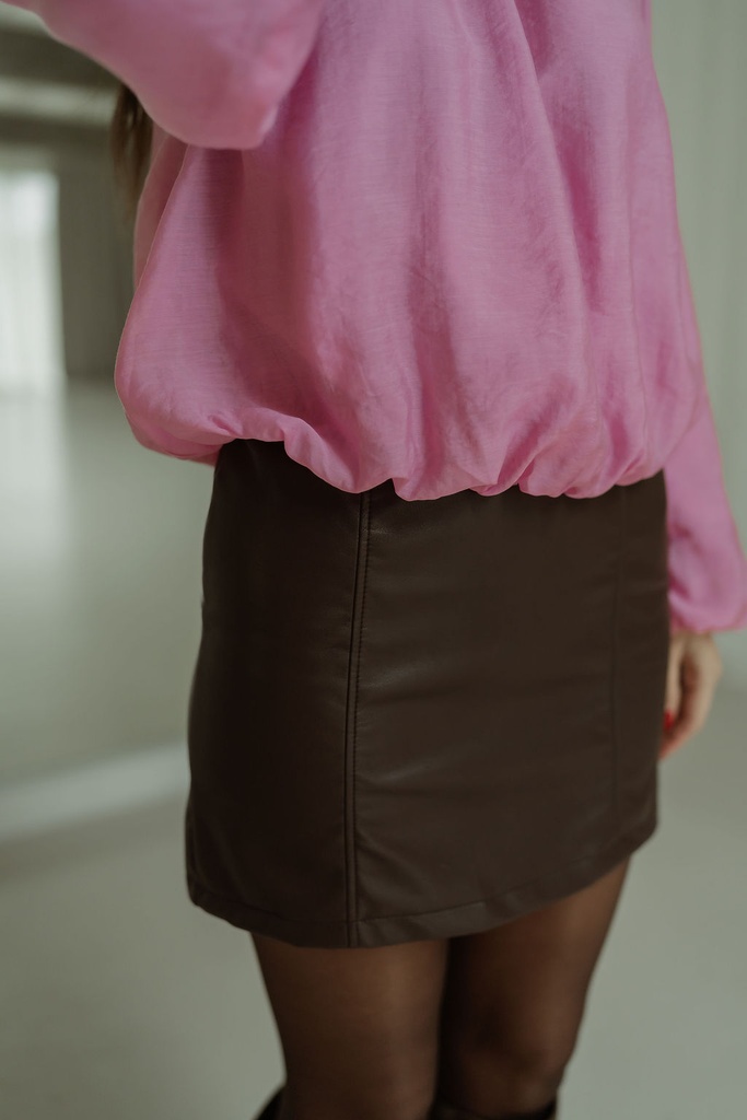 Faux Leather Skirt Amy Brown