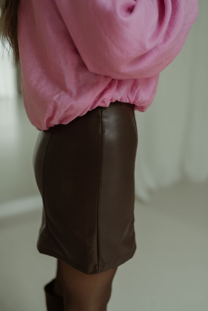 Faux Leather Skirt Amy Brown