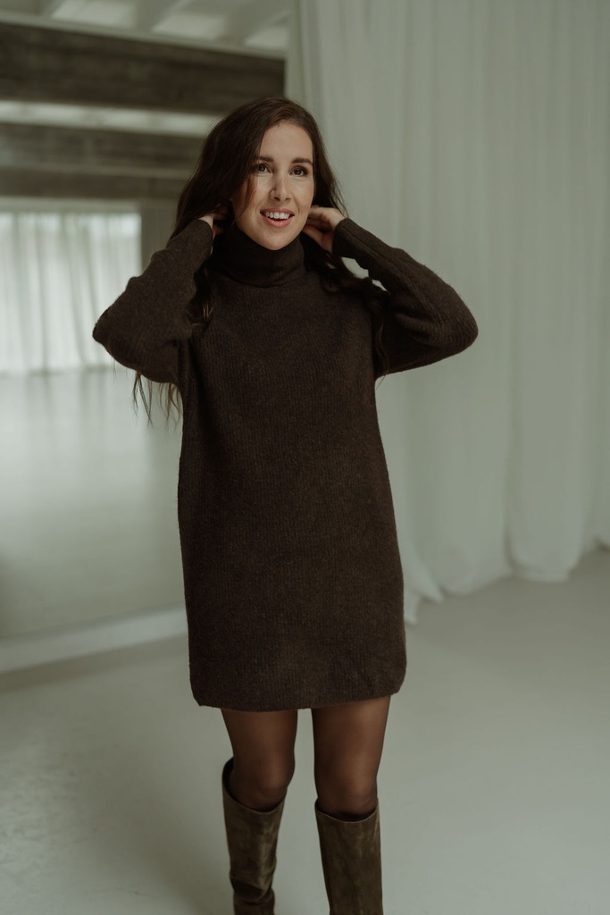 Knit Dress Brown