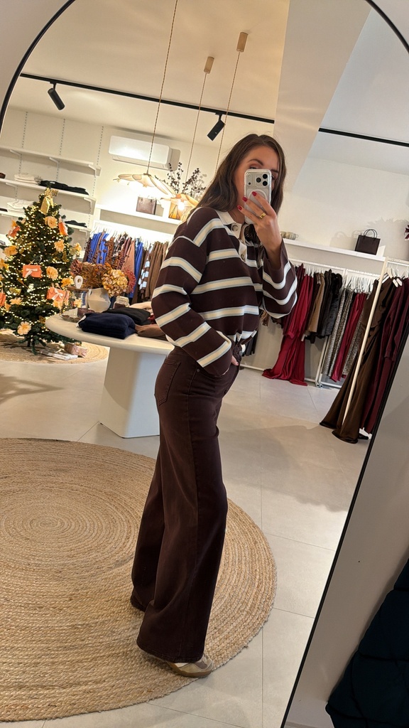 Wide Leg Jeans Laure Brown